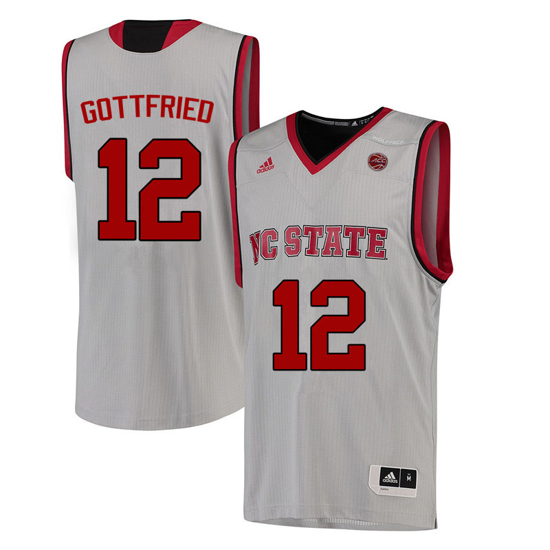 Men NC State Wolfpack #12 Cameron Gottfried College Basketball Jerseys-White - Click Image to Close